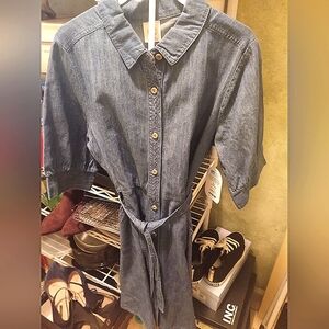Wonder Nation Girl's Denim Shirtwaist Dress NWT